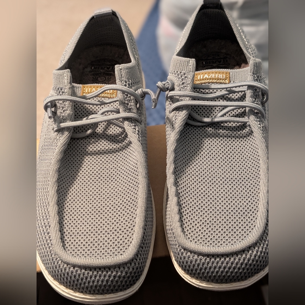ITAZERO Woman's Light Gray Slip-On Loafers